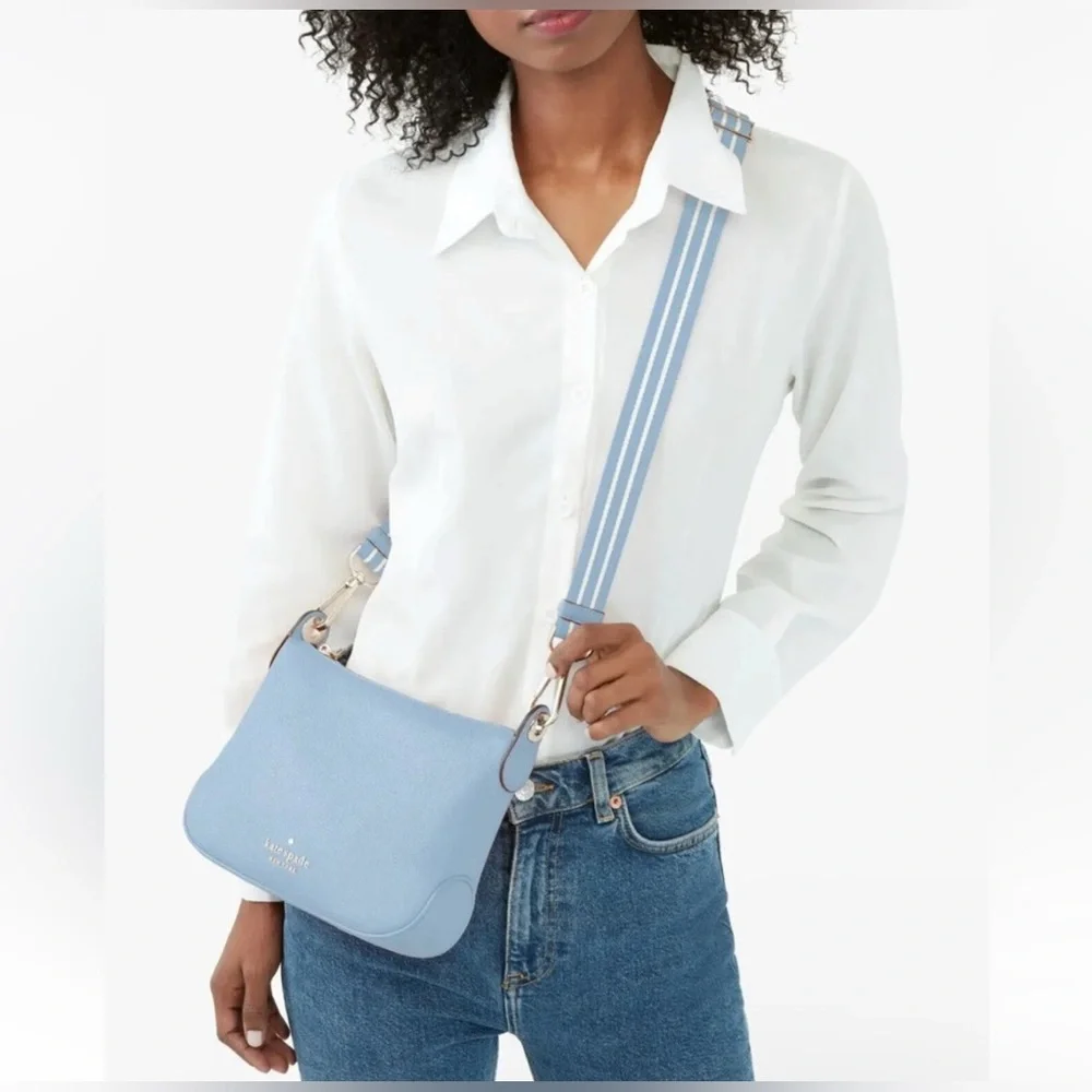 Kate Spade NWT Rosie Small Pebbled Leather Crossbody - Celeste Blue